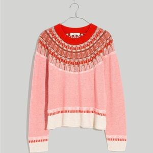 Madewell Pink and Red Sweater